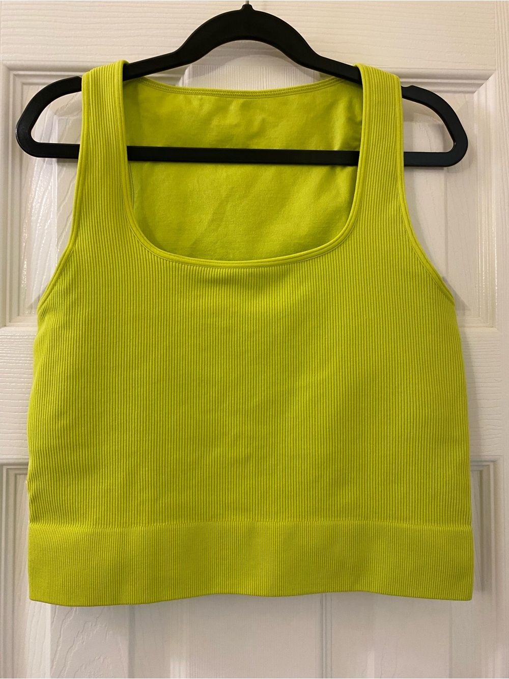 DSG Women's Lime Green Ribbed Crop Tank